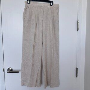 A&F Sloane Tailored Linen-Blend Pant, Light Beige, Size 30S